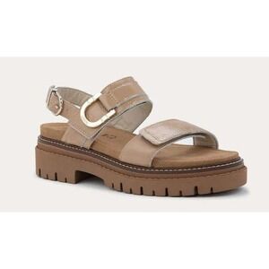 Naot Women's Trinity Patent Leather Strap Platform Sandals Adjustable Size 38